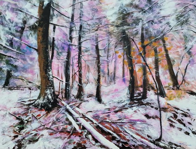 Winter, painting by Mirela Patras