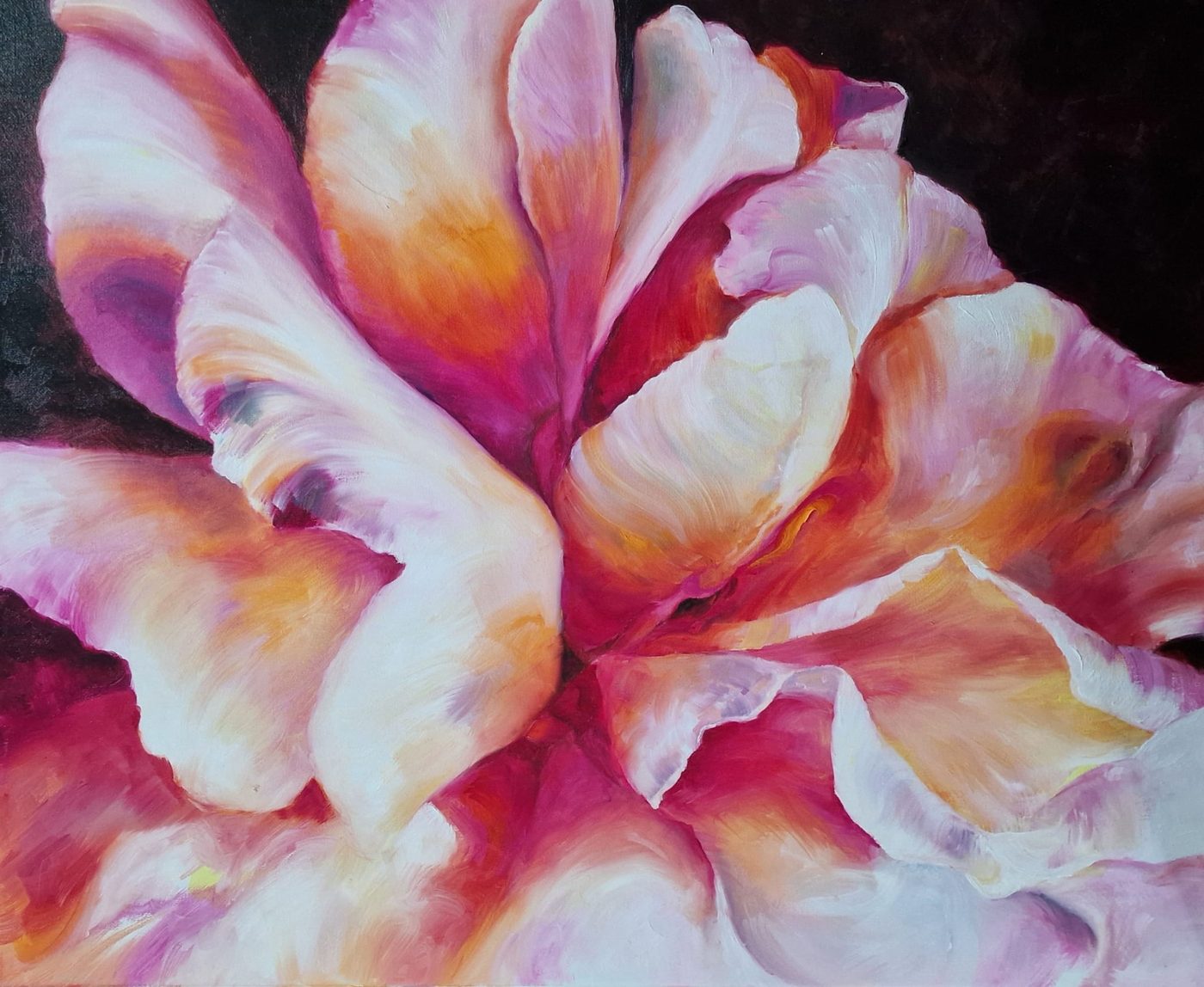 Cosmic bloom 5, painting by Mirela Patras