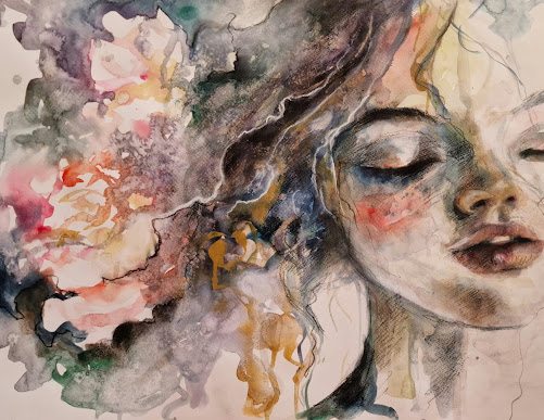 Between breaths, painting by Mirela Patras