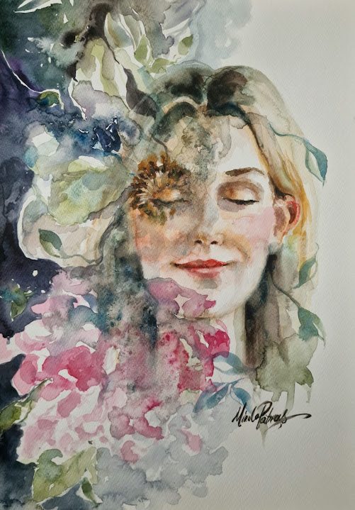 Identity petals 16, painting by Mirela Patras