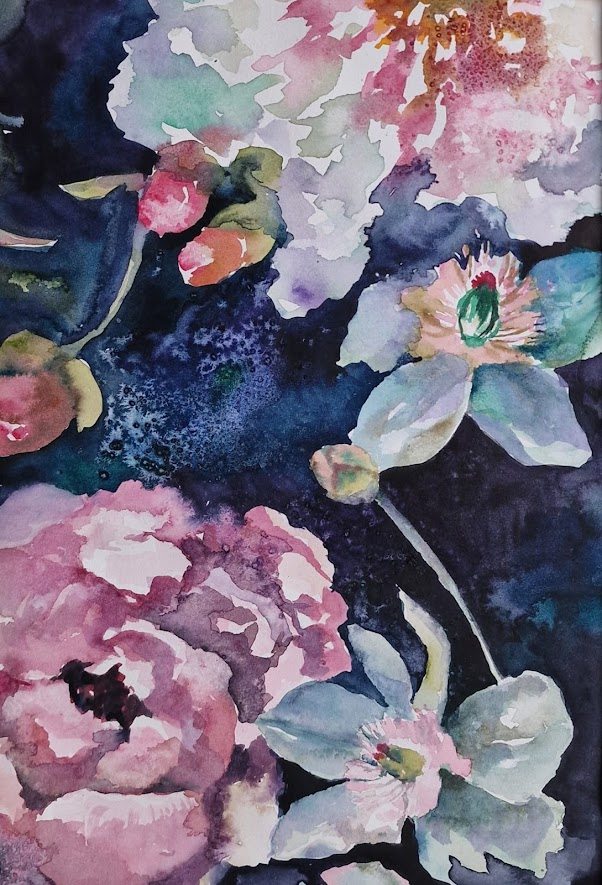 Identity petals 3, painting by Mirela Patras