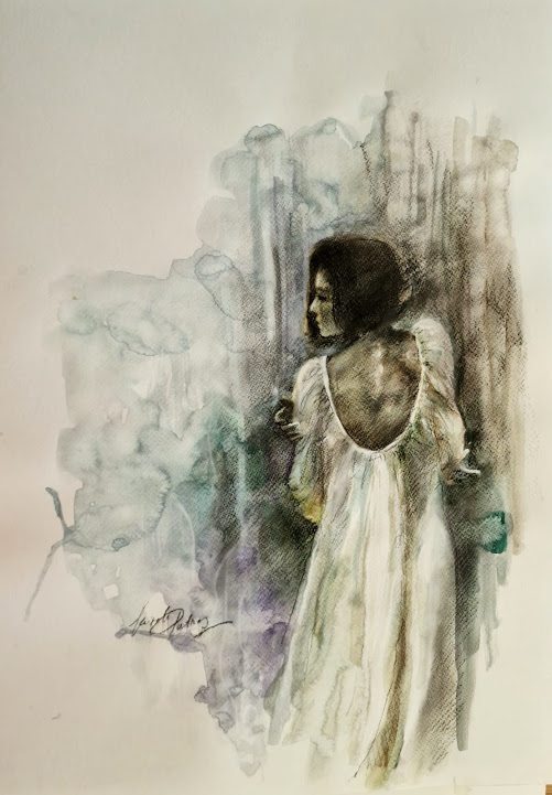 Night, painting by Mirela Patras