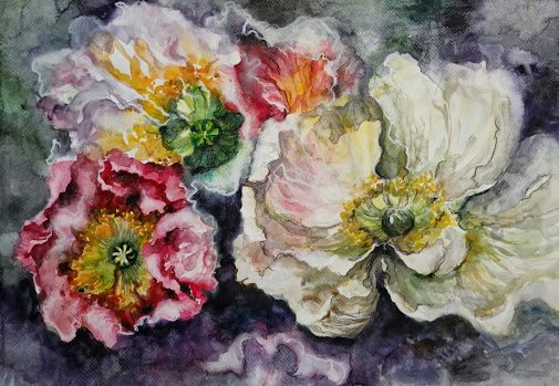 Poppies, painting by Mirela Patras