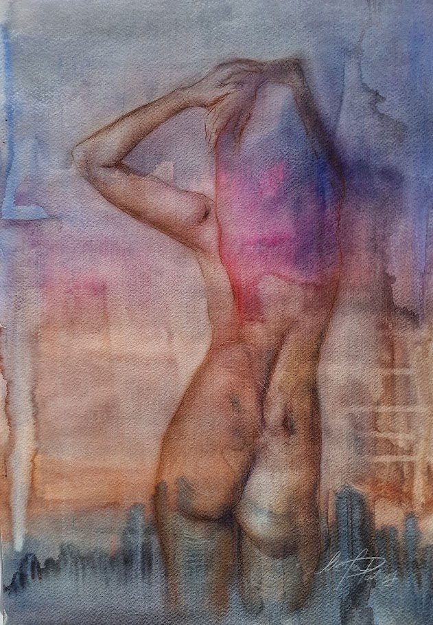 The mermaid, painting by Mirela Patras