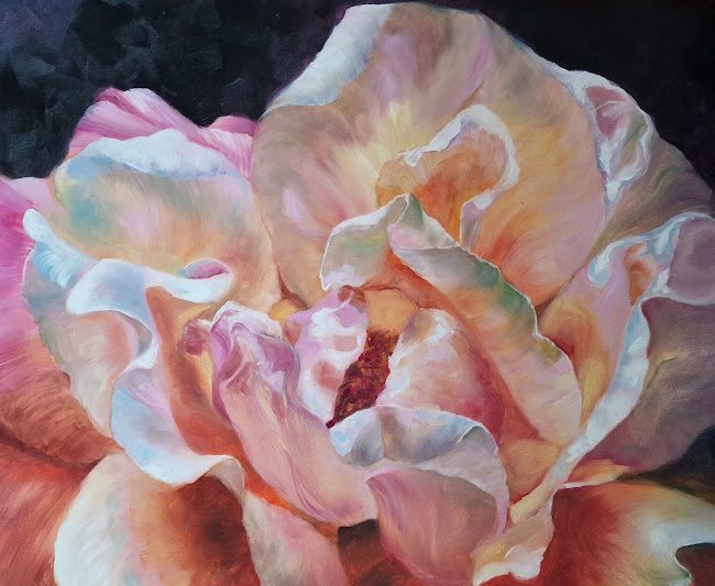 Cosmic bloom 1, painting by Mirela Patras