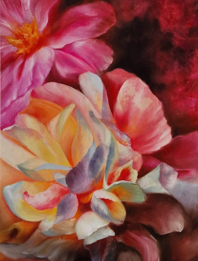 Cosmic bloom 2, painting by Mirela Patras