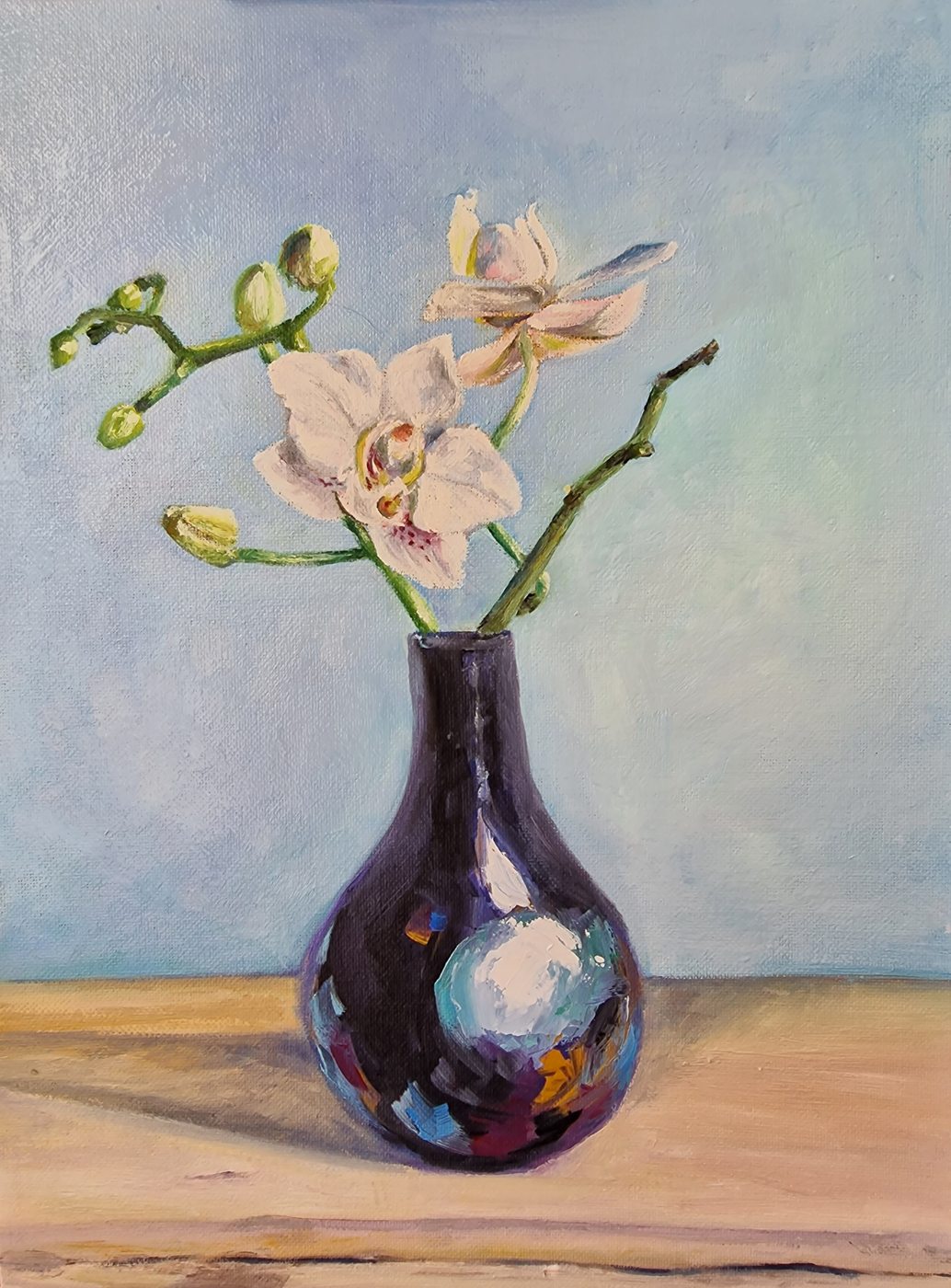 Cristina's orchids, painting by Mirela Patras