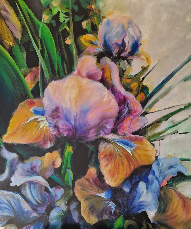 Irises, painting by Mirela Patras