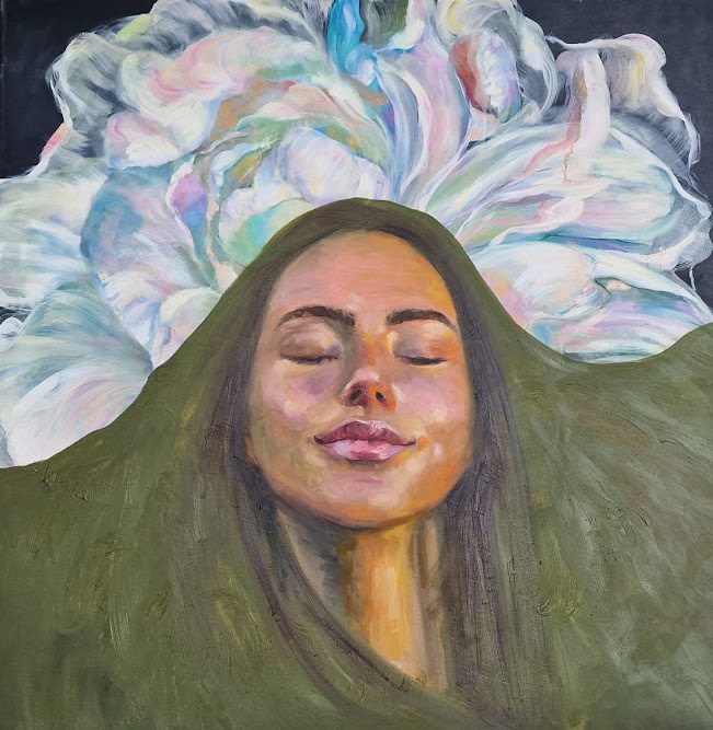 Wrapped in being, painting by Mirela Patras