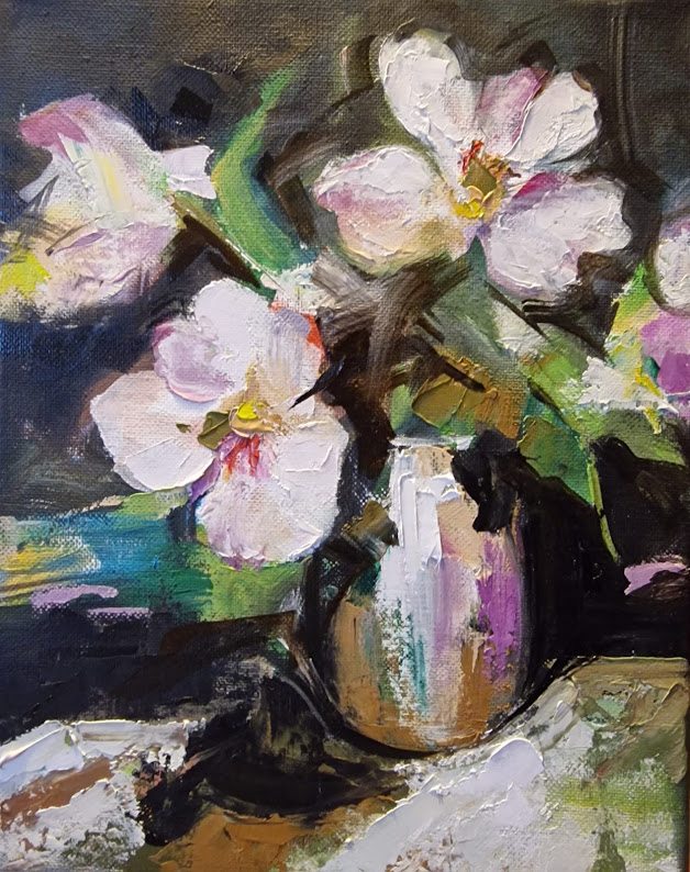 Small flowers, painting by Mirela Patras