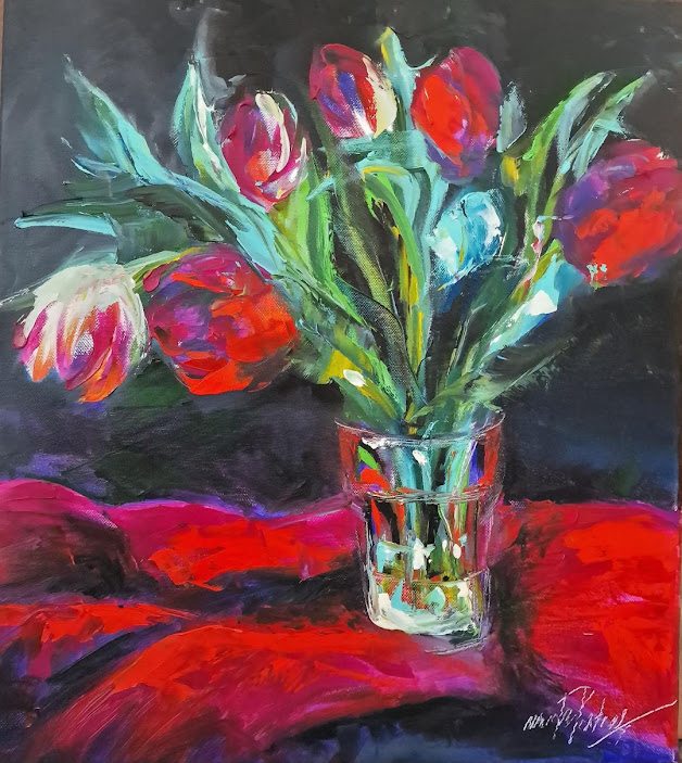 Tulips, painting by Mirela Patras