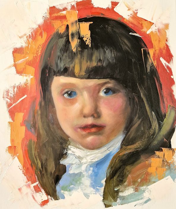 Blue eyes, painting by Mirela Patras