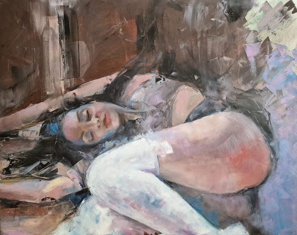 Danae, painting by Mirela Patras