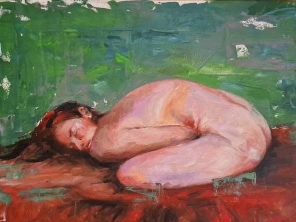 Veil of silence, painting by Mirela Patras
